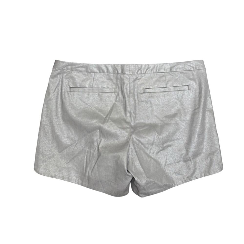 Lilly Pulitzer Kasia Silver Metallic Scalloped Shorts Size 6 NWT Cotton - Picture 3 of 5